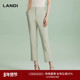 女2024春夏新品 LANDI休闲设计感直筒西装 莫兰迪豆沙绿 裤