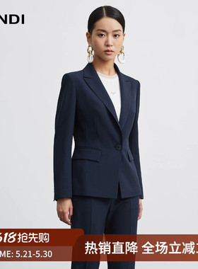 【总监衣橱】LANDI藏蓝色收腰西装上衣女秋季新款西服外套