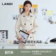 LANDI米色原创印花双排扣设计感长款 风衣外套女春新品