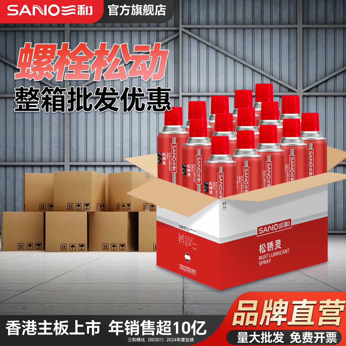 三和多功能除锈剂防锈润滑剂金属螺丝松动清洗喷剂松锈灵整箱批发