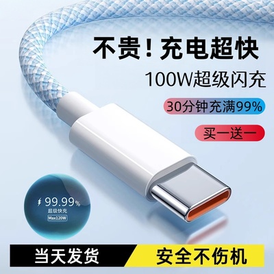 双Type-c编织100w快充线