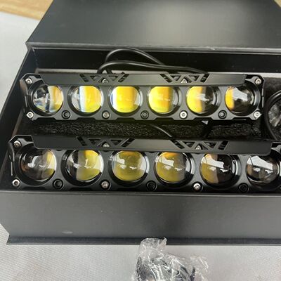 汽车货车通用六珠【铺路王】超亮led射灯越野车中网改装透镜超薄