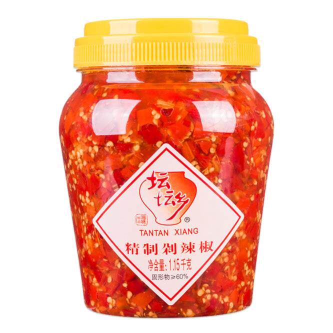 坛坛乡剁辣椒精制1150g瓶装香辣椒酱湖南特产蒸菜入味酱坛坛香
