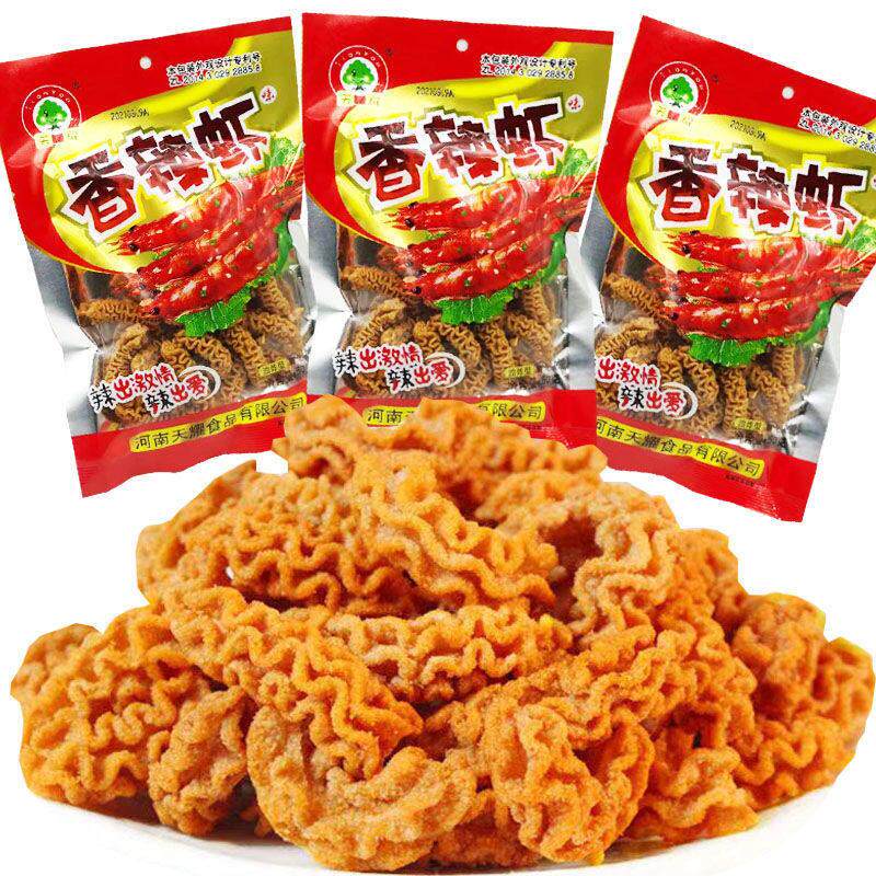 香辣虾八爪烧造型膨化零食包邮80后90后怀旧味道酥脆卷状辣锅巴