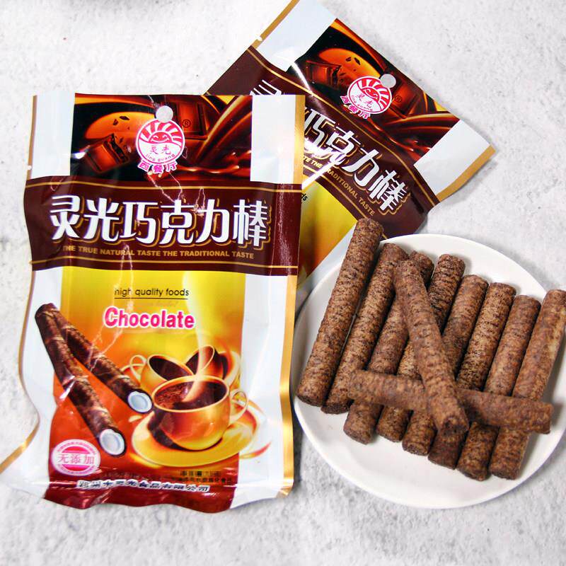 河南灵光巧克力棒儿童长条膨化米果非油炸怀旧8090后小零食50袋装