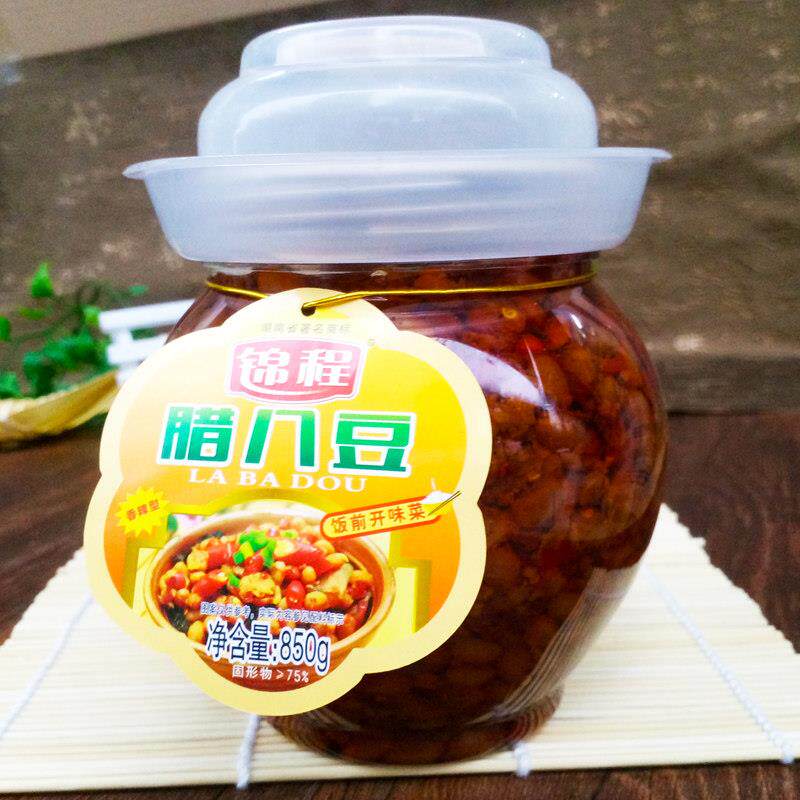 湖南特产平江锦程香辣腊八豆850克酱豆子调味酱下饭菜