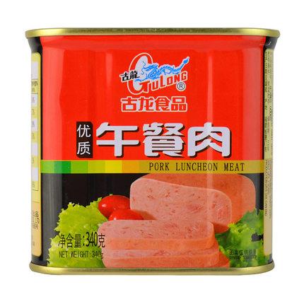 厦门古龙午餐肉罐头340克户外居家火腿肉煎炒火锅烧烤餐饮常备年