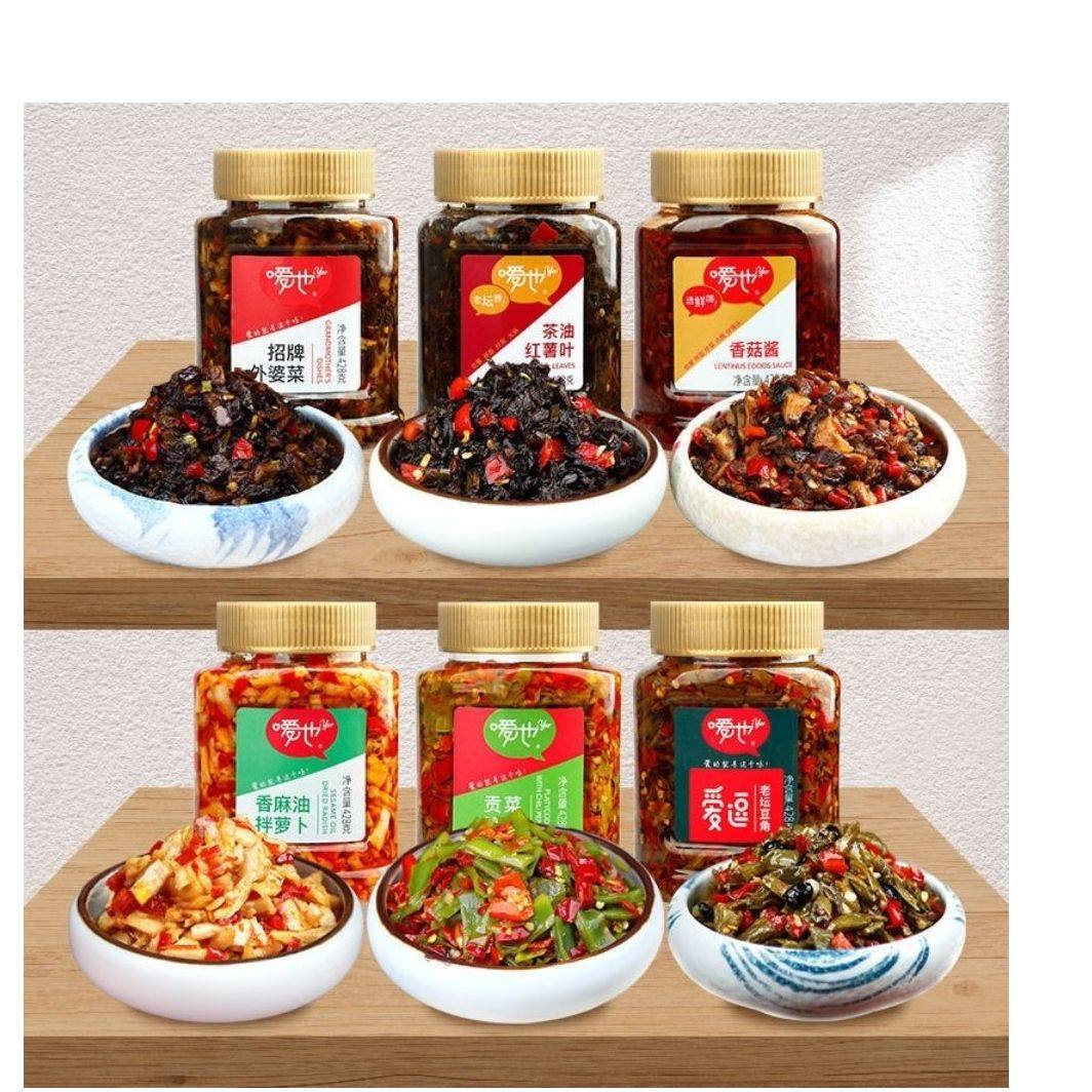 嗳也下饭菜428g外婆菜贡菜韵味双椒辣椒酱开胃拌面湖南特产腌咸菜,粮油调味/速食/干货/烘焙,下饭/拌饭酱/拌饭料,淘宝优惠券,粉丝福利购,淘宝优惠卷