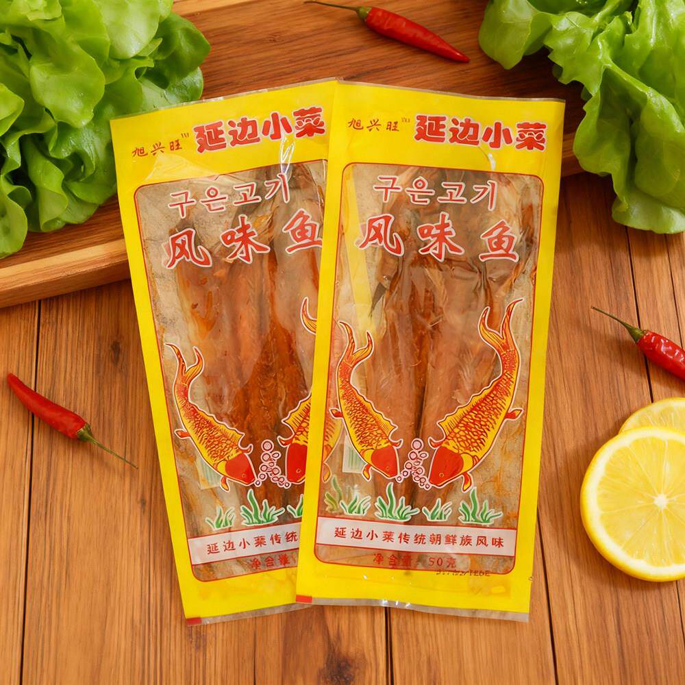 东北特产旭兴旺香辣味明太鱼干吉林延边朝鲜族烤鱼片即食下酒菜