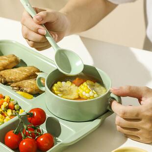 北欧分餐餐具家庭装一整套分隔餐盘减脂定量陶瓷早餐食堂打餐盘子