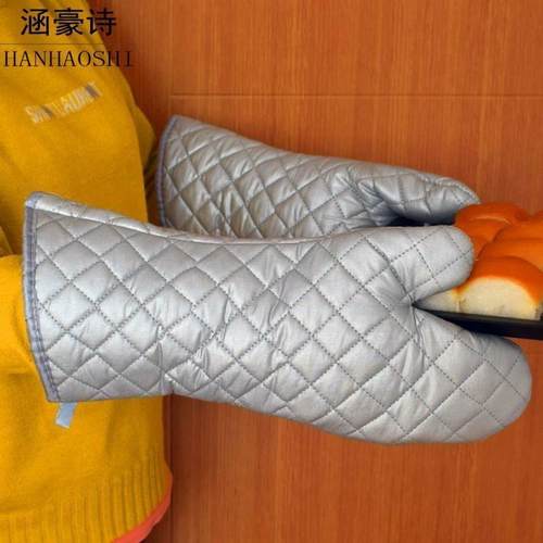 2祇耐高温400度商用微波炉烤箱挂烫机防烫加长厚烘培隔热工业手套