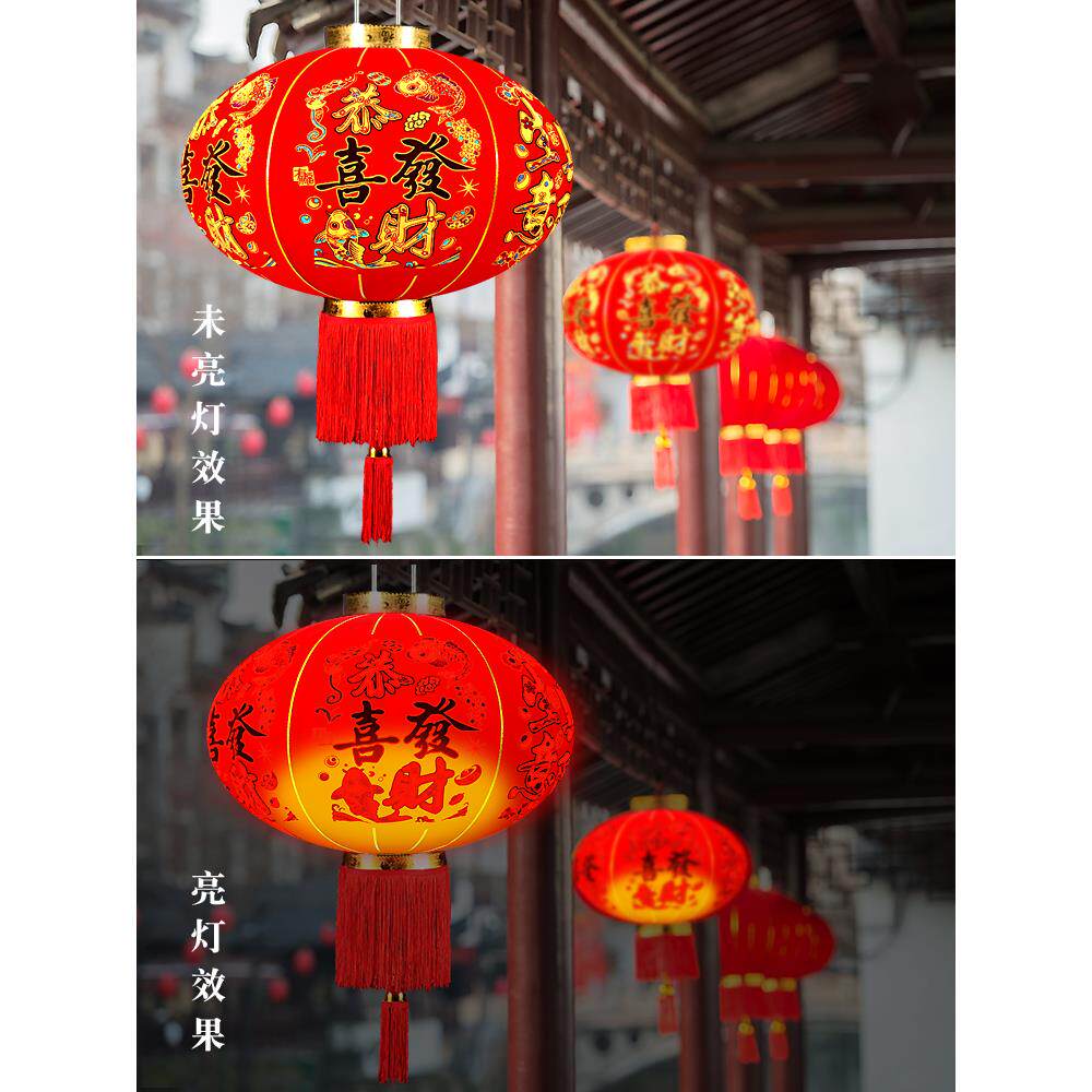 新年大红灯笼春节元旦节店铺装饰布置户外酒店企业挂饰过年大灯笼