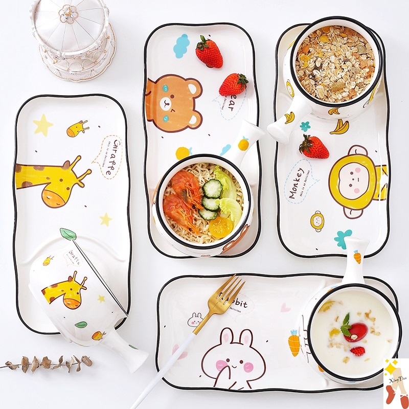 儿童碗4一6岁小孩卡通米饭碗婴儿吃饭餐盘创意餐具幼儿园幼儿宝宝