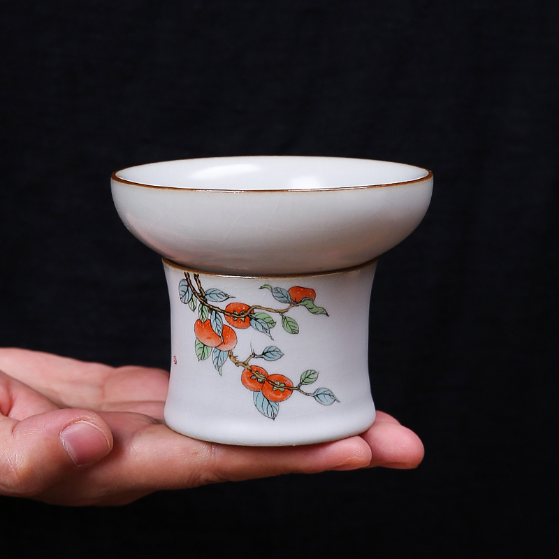 瓷绕九仙青花汝窑茶漏过滤