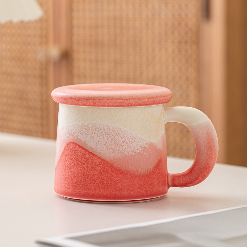 窑变简约陶瓷女士泡茶杯