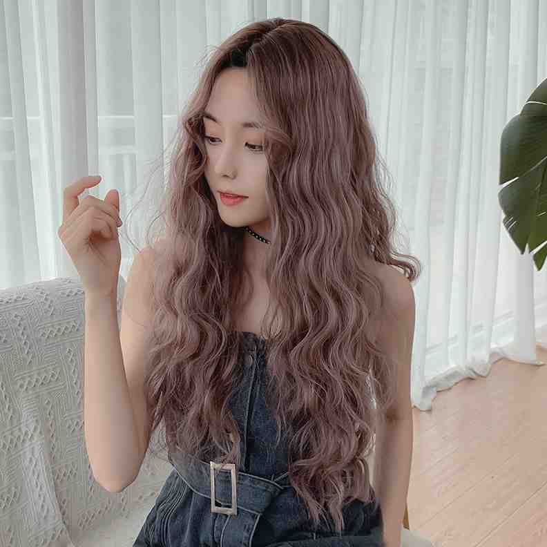 假发女羊毛卷长发长卷发中分自然全头套式大波浪玉米烫网红中长发