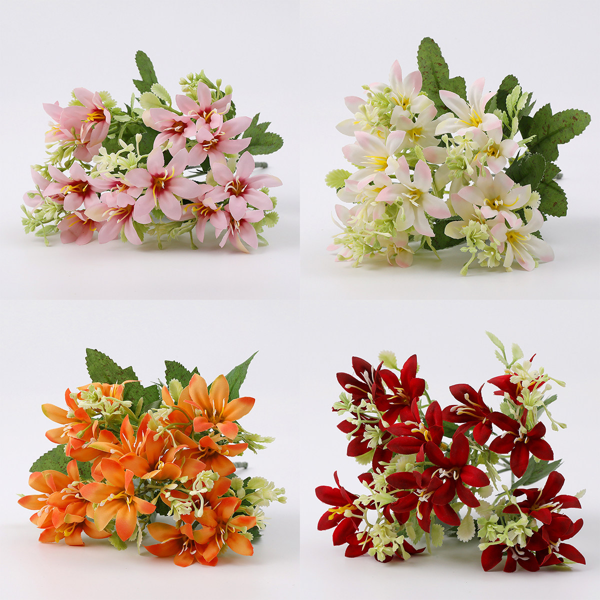 中式绢布花玉兰花仿真花束客厅玄关高档假花绿植落地插花装饰花艺