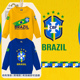 宝宝长袖 2026世界杯巴西队足球迷服圆领卫衣套头男女儿童装 学生款
