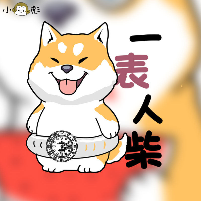 一表人柴帽双全柴犬可爱卡通网红同款圆领卫衣男女儿童装学生长袖
