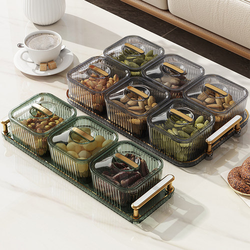 干果盘轻奢家用客厅茶几果盘2023新款糖果盒坚果盘零食摆塘祥