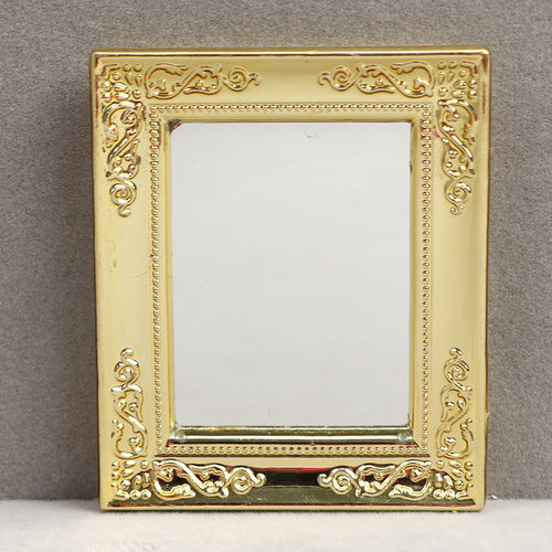 1:12娃娃屋dollhouse迷你配件 百搭金边镜子 客厅卧室