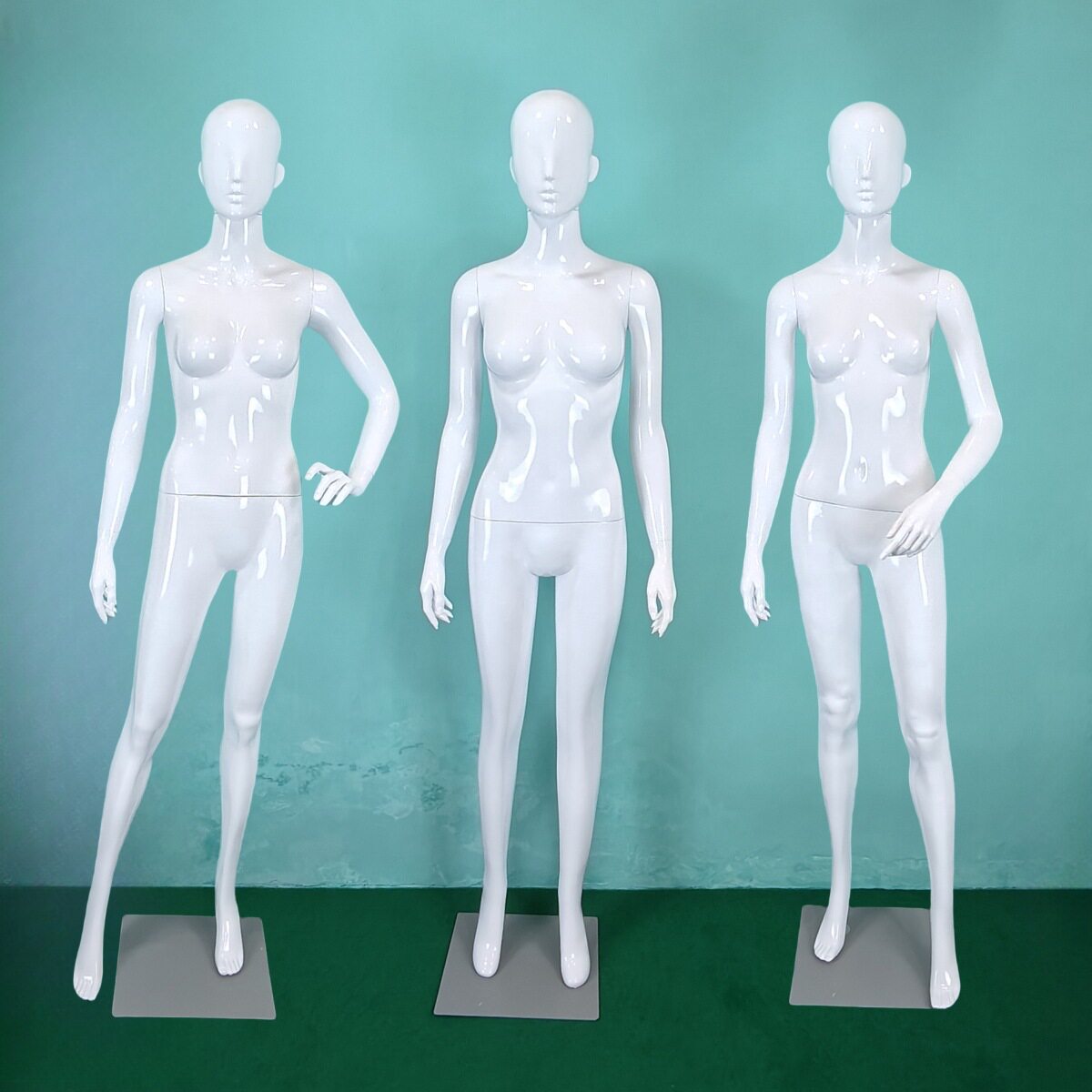 女模特服装展示道具女站立亮白烤漆橱窗女装店塑料全身婚纱