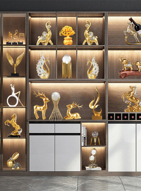 大气酒柜装饰摆件家居轻奢搭配套装客厅电视柜餐边柜玄关摆设