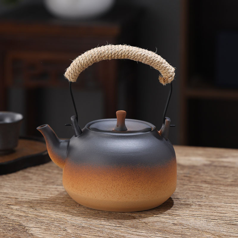 围炉煮茶陶壶窑变陶瓷壶冲茶壶电陶炉炭炉烧水壶直播间同款侧把