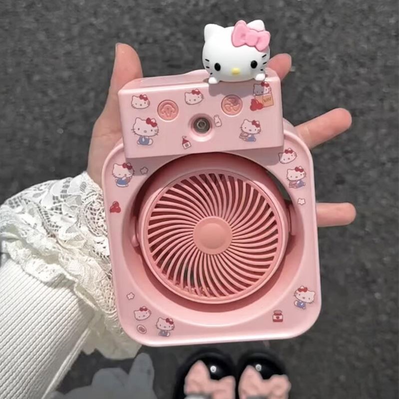 HelloKitty喷雾风扇三丽鸥手持便携小型制冷静音宿舍办公桌面USB