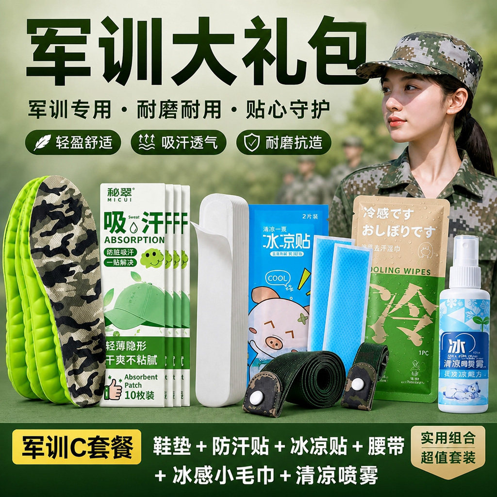 军训必备用品全套女生高中生三件套大礼包大学大一新生男生腰带