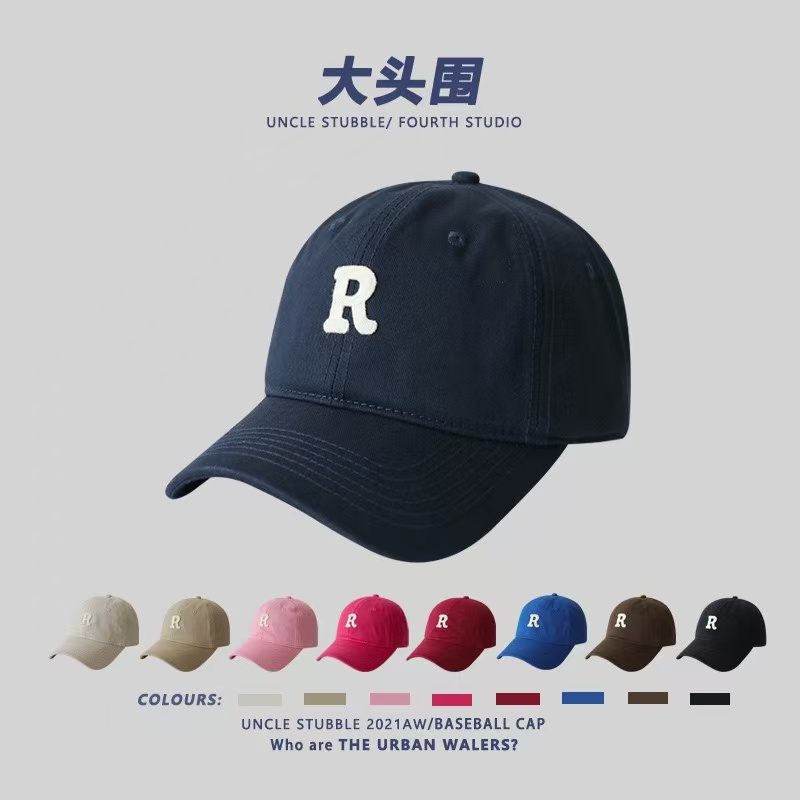 25年新款R字母棒球帽女加宽帽檐