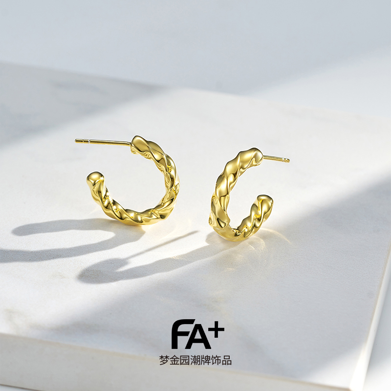 法加原创设计925银女耳环耳钉