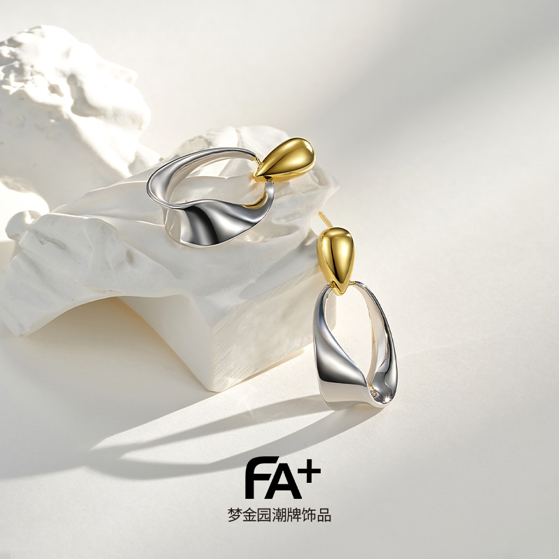 FA+小众设计感银女士耳环