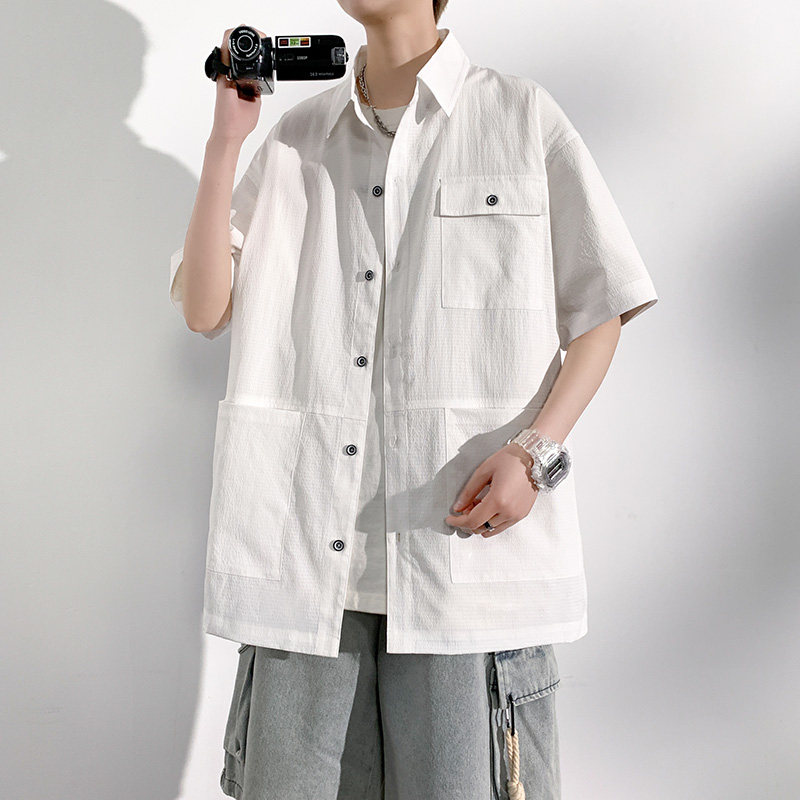 夏季大码M-8XL休闲开衫胖子衬衫男装短袖男外套TX2088-P45控79,男装衬衫,星座209