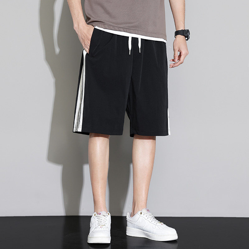 M-8XL大码胖男生白条宽松五分裤休闲运动短裤男K5077-P32控69,男装牛仔裤,星座209