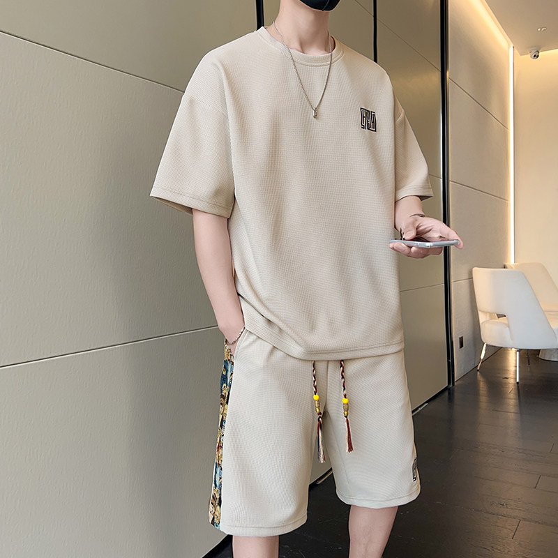 夏季M-8XL大码胖男生宽松休闲运动短袖套装TZ02-P50控69,男装休闲套装,星座209