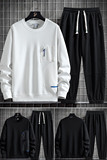 秋款大码M-8XL加肥加大胖子休闲卫衣套装男TZ36275-P95-大码，男装T恤，星座209