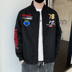 秋冬M-8XL胖子男士棒球领休闲大码夹克飞行服外套上衣 JK8278-P7图片