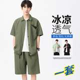 胖男生M-8XL大码男士短袖套装休闲运动两件套TZ35055-P57控88，男装T恤，星座209