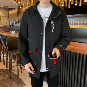 秋冬款大码M-8XL胖子休闲中长款连帽大码男宽松夹克男 JK8226-P90图片