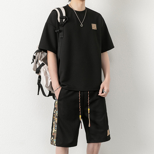 夏季M-8XL大码胖男生宽松休闲运动短袖套装  TZ02-P50 控69图片