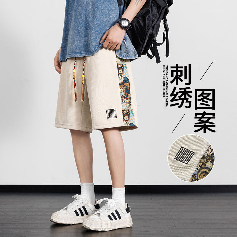 M-8XL大码胖男生假两件宽松五分裤休闲运动短裤男  K59-P28 控39图片