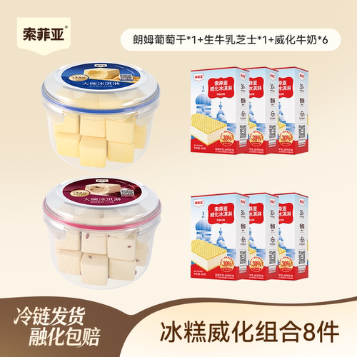 索菲亚冰淇淋大碗冰糕冰激凌威化牛奶雪糕方糕1290g