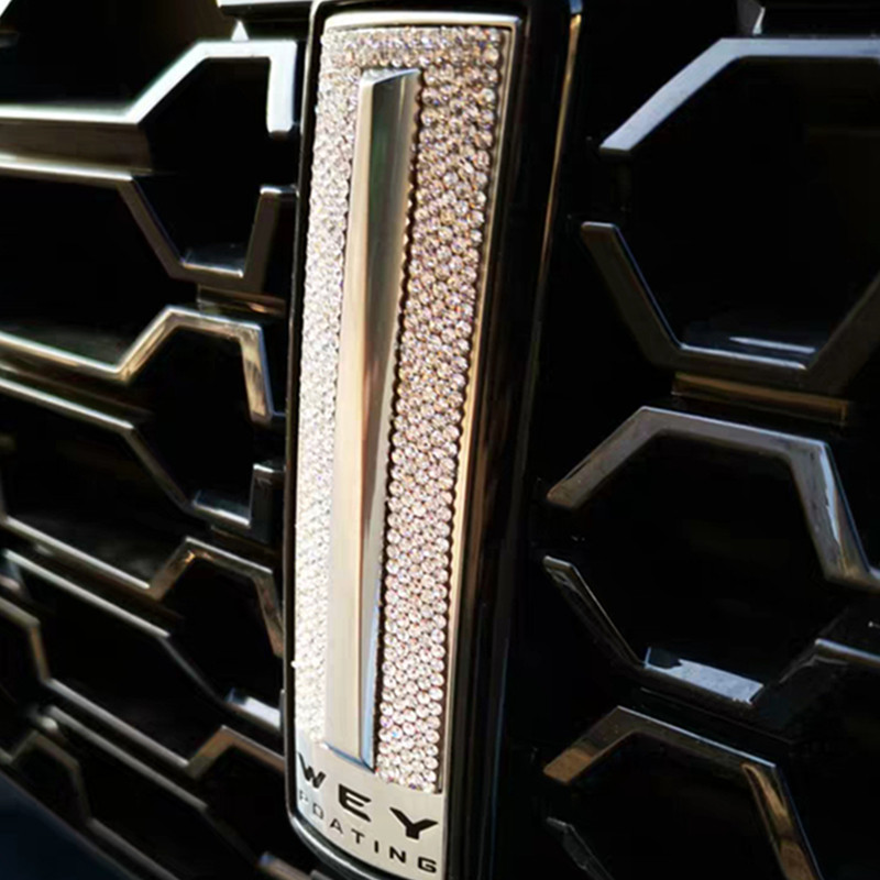 适用于长城魏派车标镶钻wey字母贴钻vv5svv6svv7gt改装饰车贴钻石