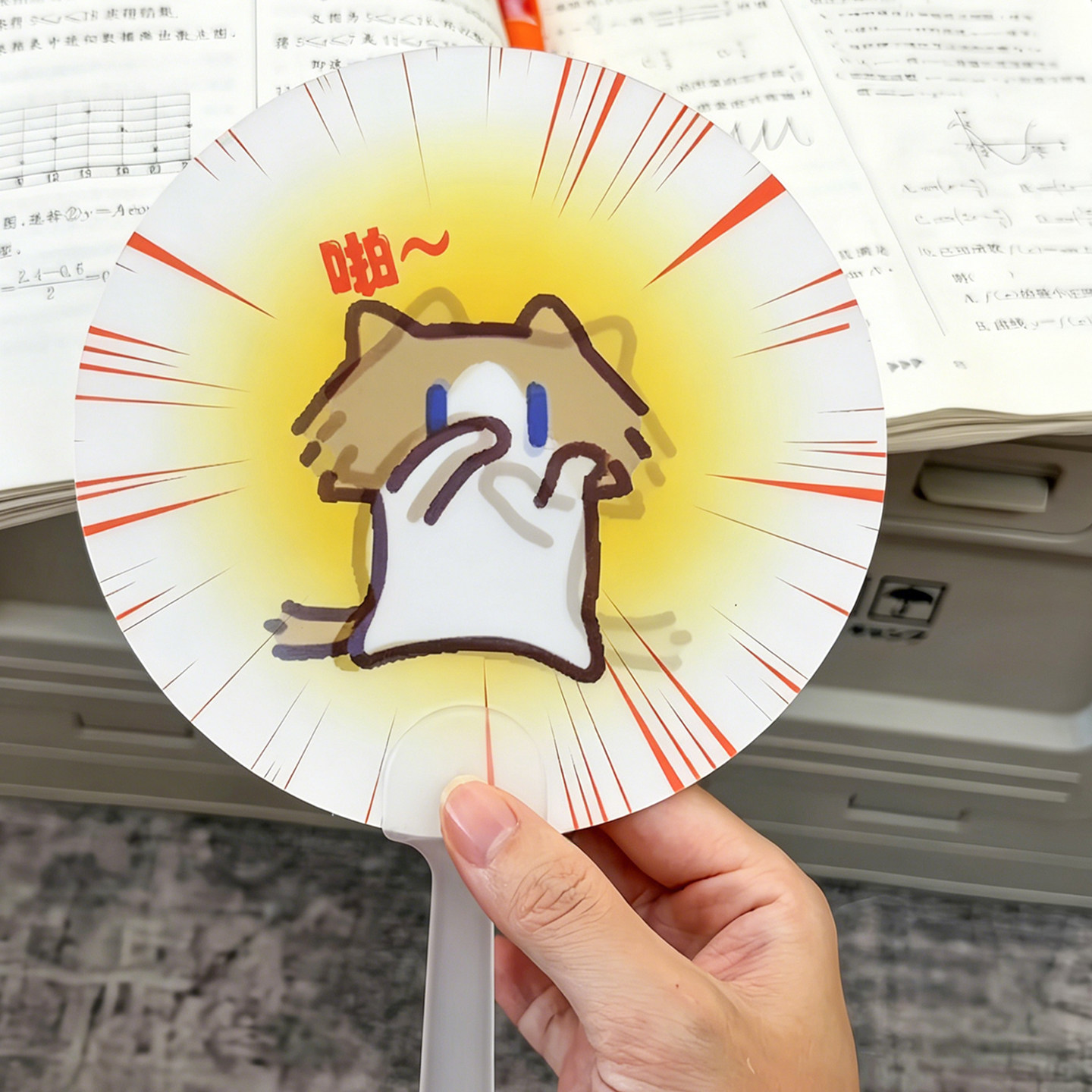 创意光栅扇子抽象搞怪2026新款夏季便携式搞笑表情包猎奇手摇扇