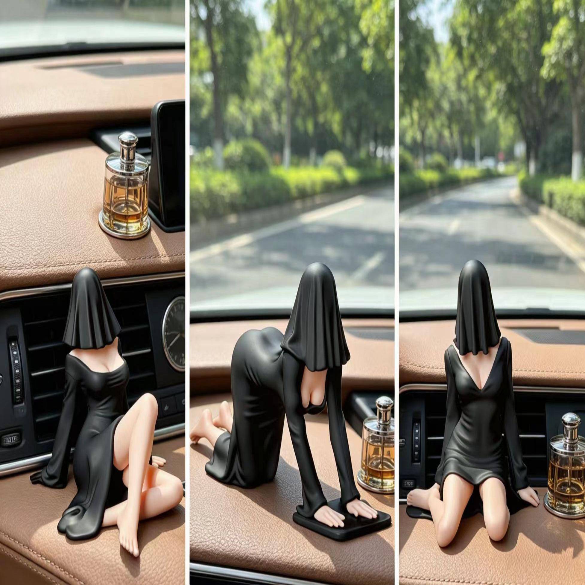 现货黑袍白幽灵娘手办模型车载礼图片