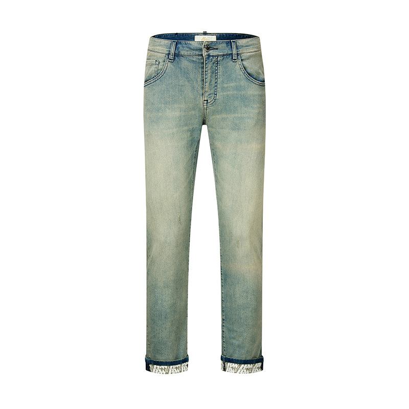 pp轻奢男装pleikpholppe秋季新款时尚休闲直筒字母烫钻牛仔裤男