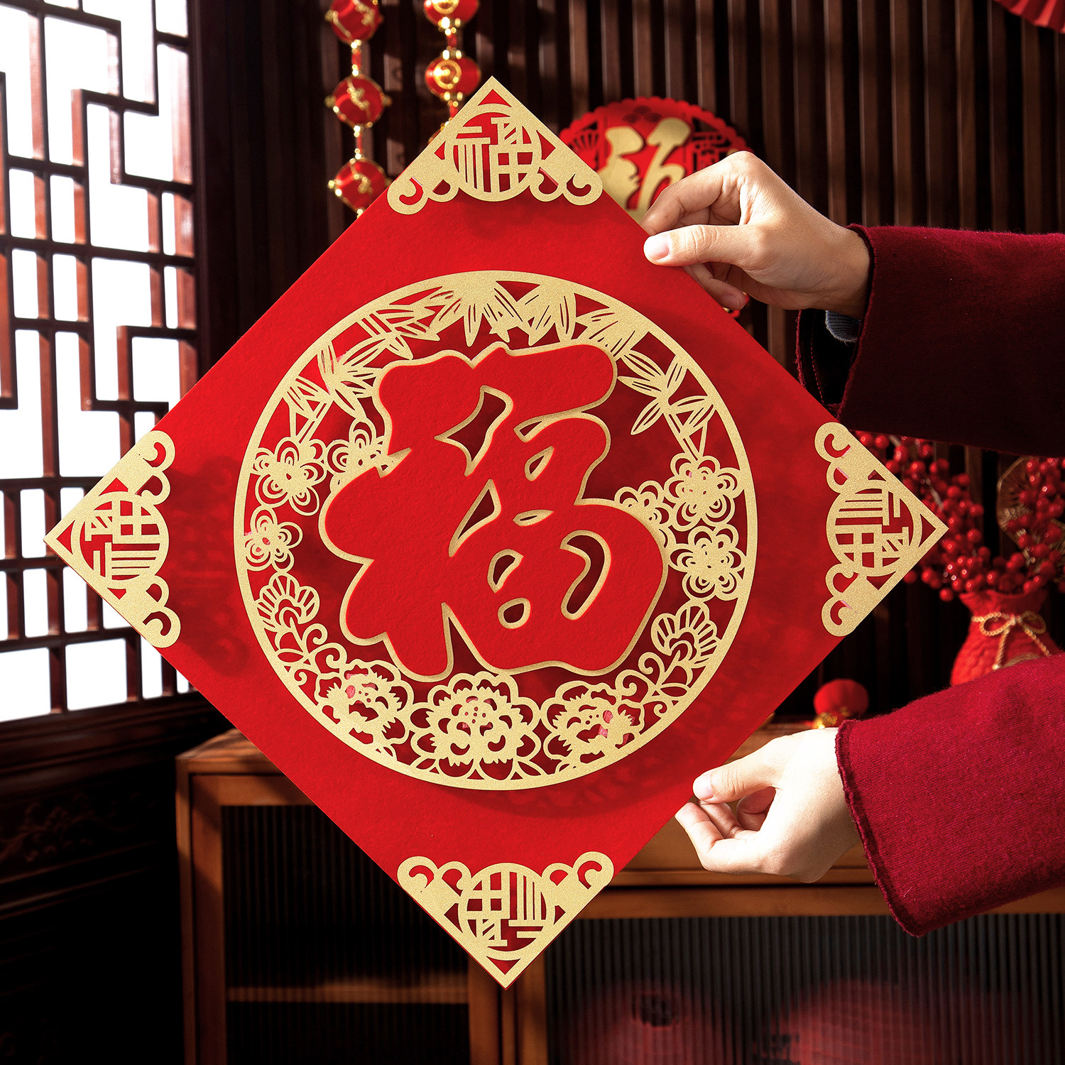 春节卧室门自粘福字贴2026马年福字立体门贴绒布喜庆入户门过年贴,家居饰品,门贴,淘宝优惠券,粉丝福利购,淘宝优惠卷