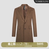 TOMBOLINI东博利尼毛呢中长款 羊毛呢子咖棕色秋冬大衣外套 大衣