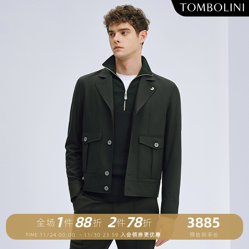 TOMBOLINI翻领短款休闲夹克外套